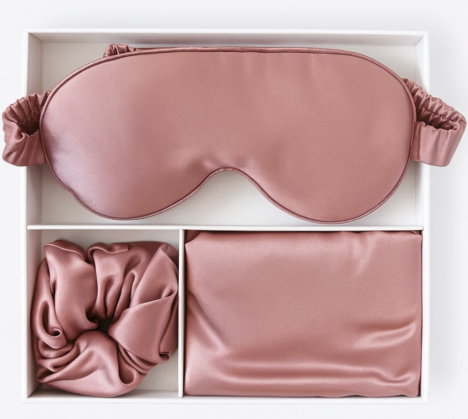 Silk Dreams Beauty Sleep Bundle – Mulberry Silk Pillowcase, Eye Mask & Jade Roller | Lunarie Beauty