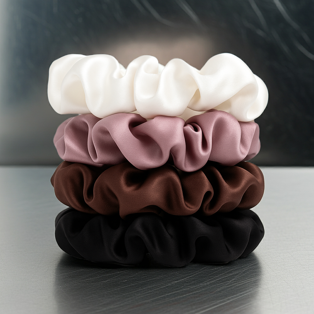 5-Pack Mulberry Silk Scrunchies – 22 Momme | Lunarie Beauty