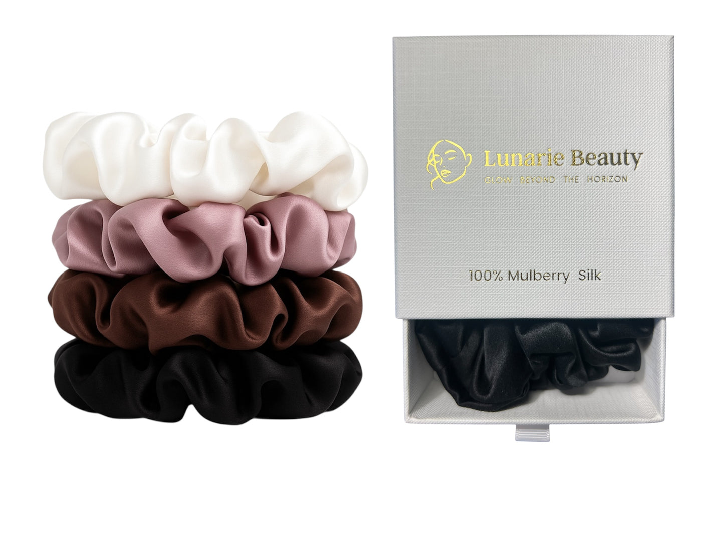 Complete Scrunchie Collection - 5 Premium Mulberry Silk Scrunchies for Healthy Hair