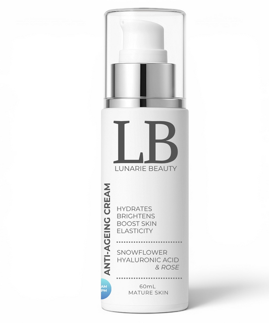 LB Lunairie Beauty anti-aging cream bottle on a white background