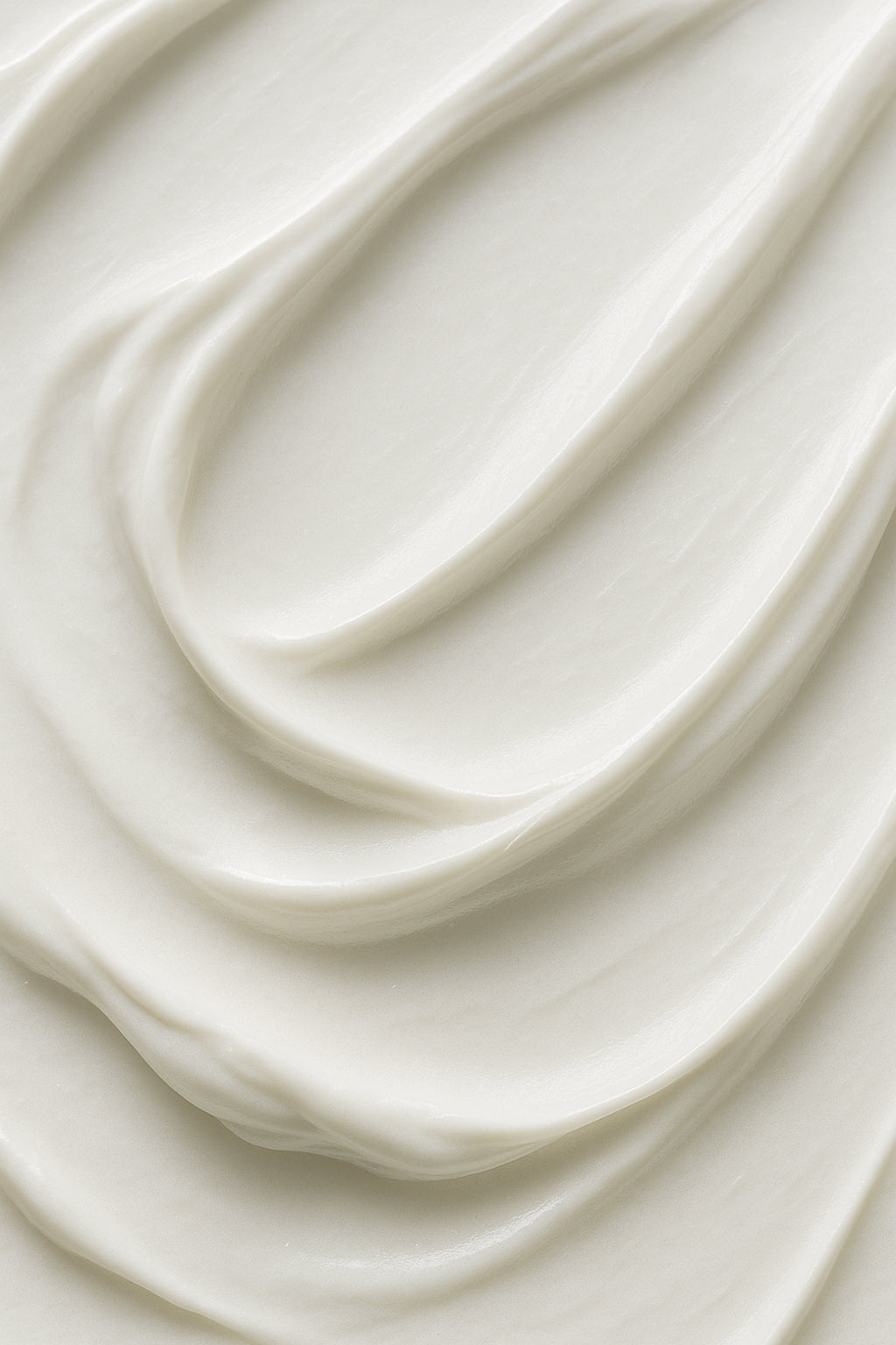 Close-up of smooth, white cream texture