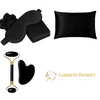 Silk Dreams Beauty Sleep Bundle - Jade Roller, Silk Pillowcase, Eye Mask & Scrunchie for Radiant Mornings