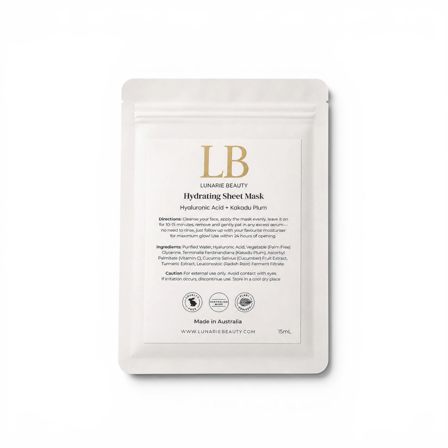 LB Hydrating Sheet Mask packaging on a white background