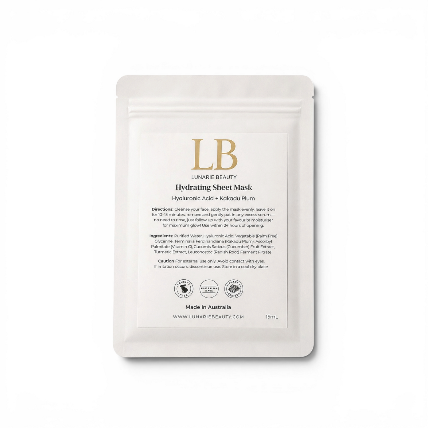 LB Hydrating Sheet Mask packaging on a white background