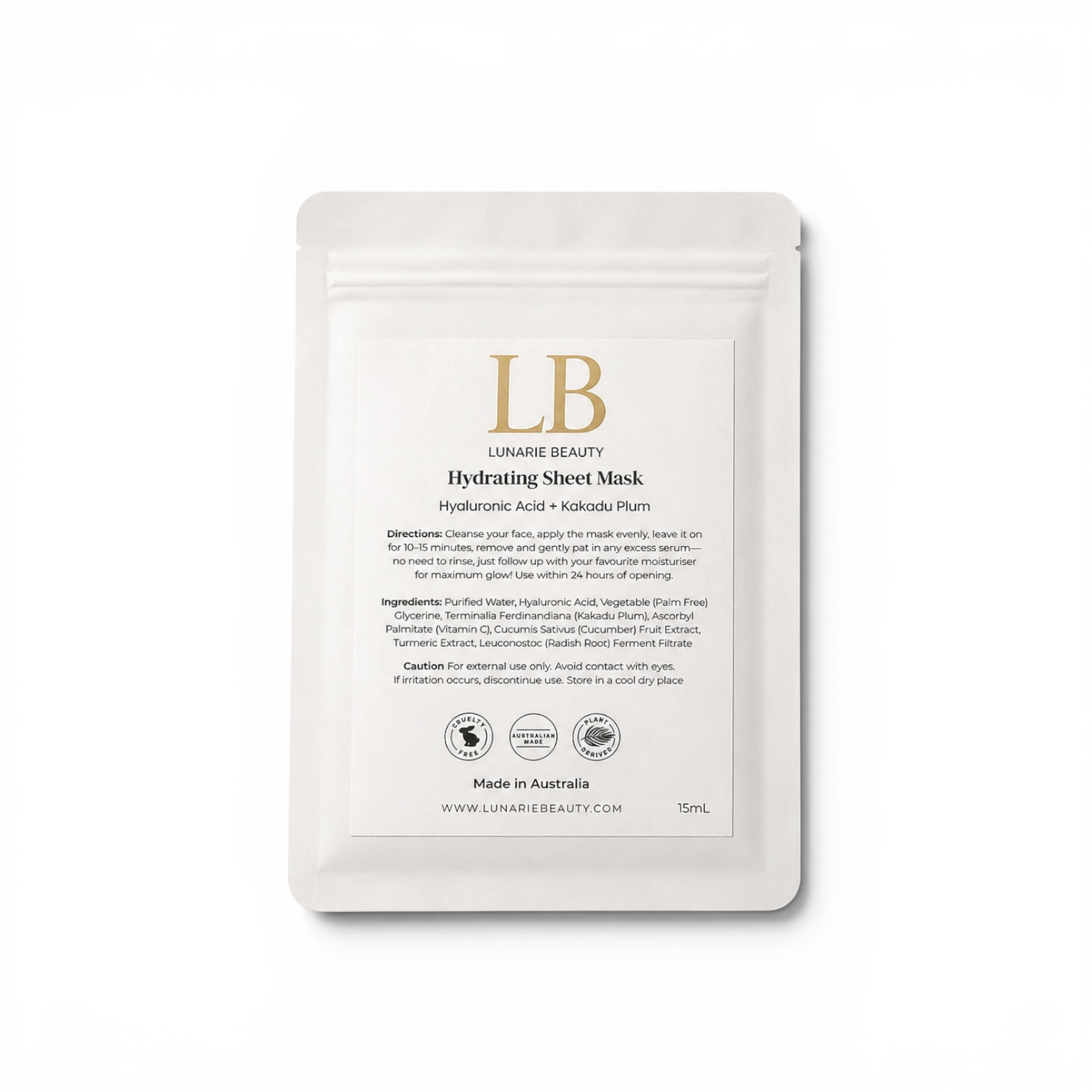LB Hydrating Sheet Mask packaging on a white background