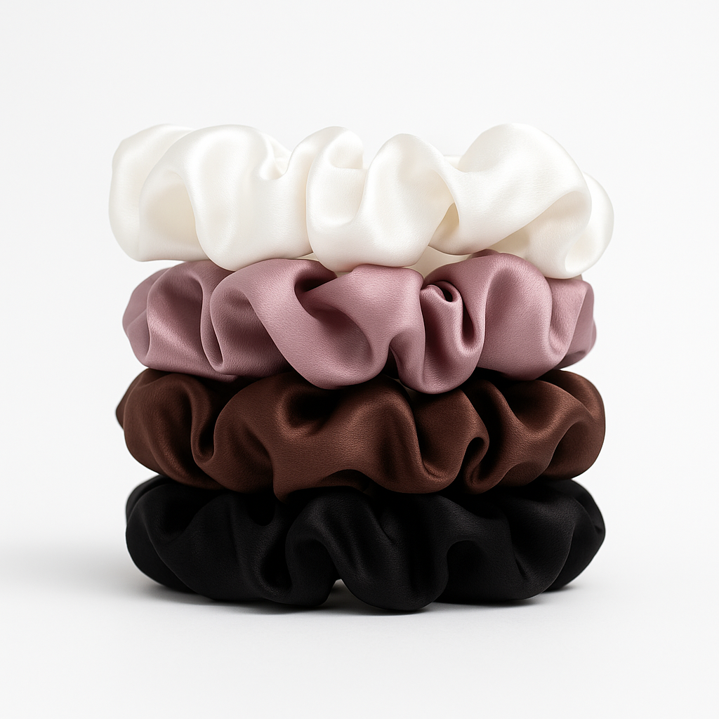 Complete Scrunchie Collection - 5 Premium Mulberry Silk Scrunchies for Healthy Hair