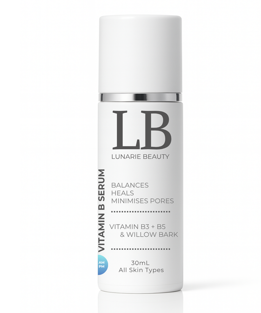 LB Lunarie Beauty Vitamin B Serum bottle on a white background